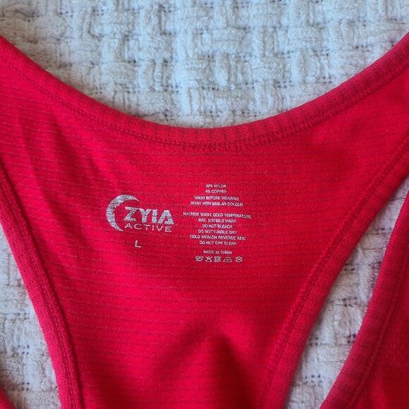 ZYIA ACTIVE Red Athletic Tank Top Size L - Picture 3 of 5